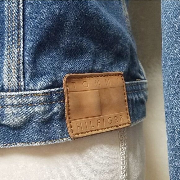 Vtg Y2K Tommy Hilfiger Goose Denim Jacket XL - Picture 13 of 16